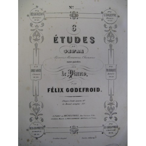 GODEFROID Félix Résignation Piano ca1855