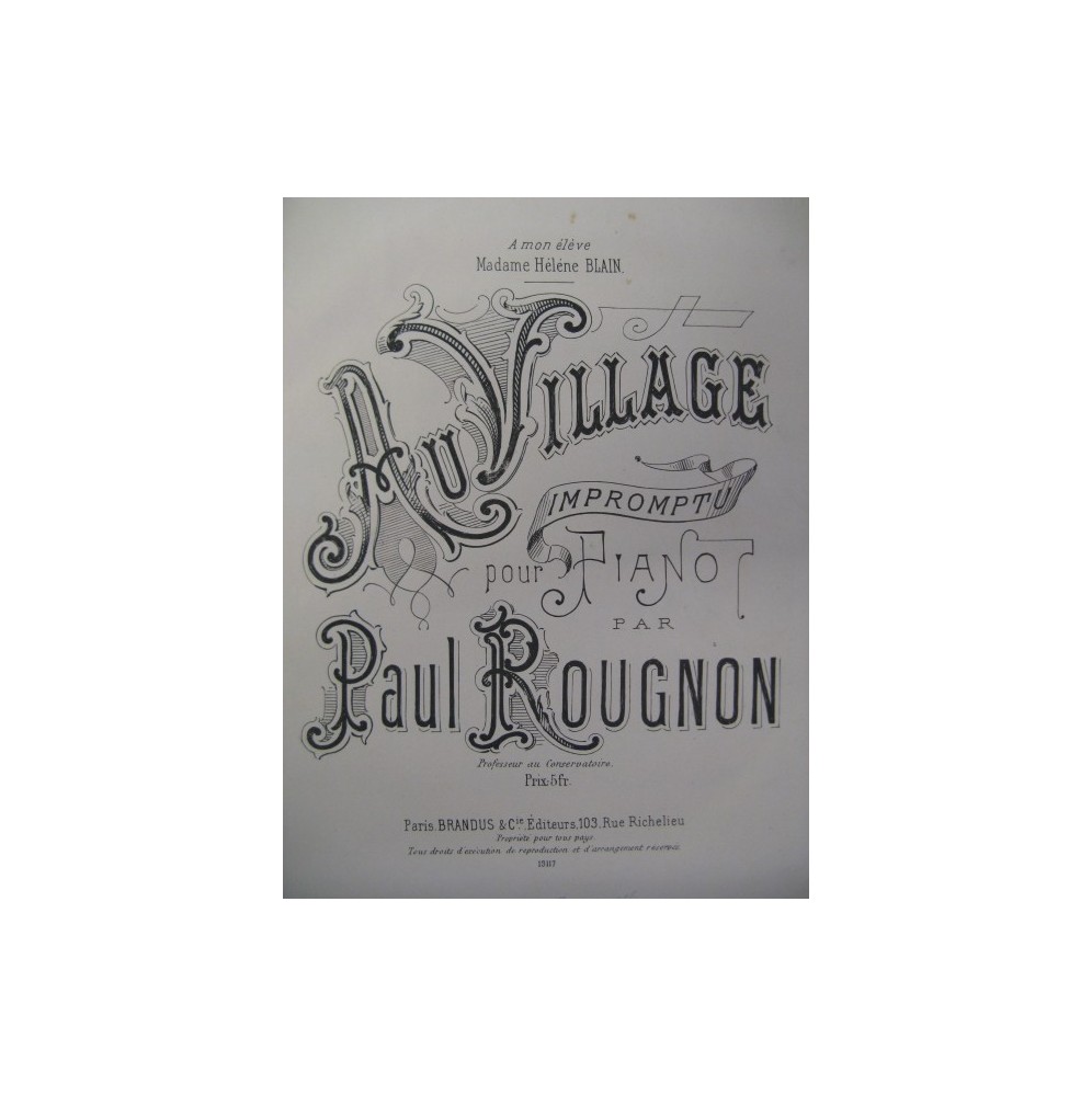 ROUGNON Paul Au Village Piano ca1885