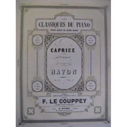 HAYDN Joseph Caprice op 57 Piano 1855