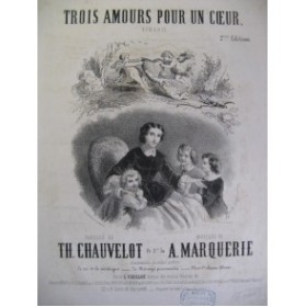 MARQUERIE A. Trois Amours Chant Piano ca1850