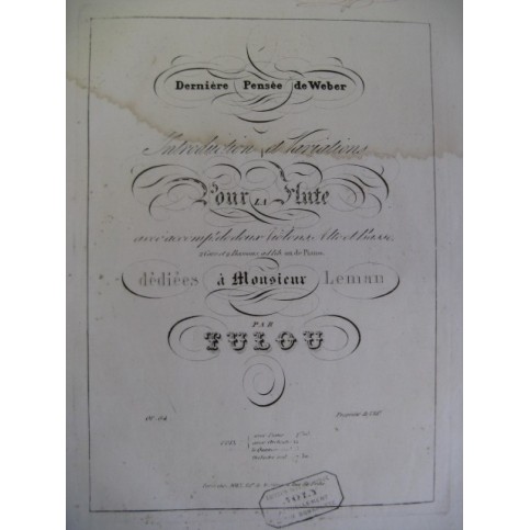 TULOU Jean-Louis Dernière Pensée Weber Flute ca1850