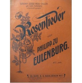 EULENBURG Ph. Rosenlieder Chant Piano 1888