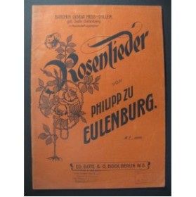 EULENBURG Ph. Rosenlieder Chant Piano 1888