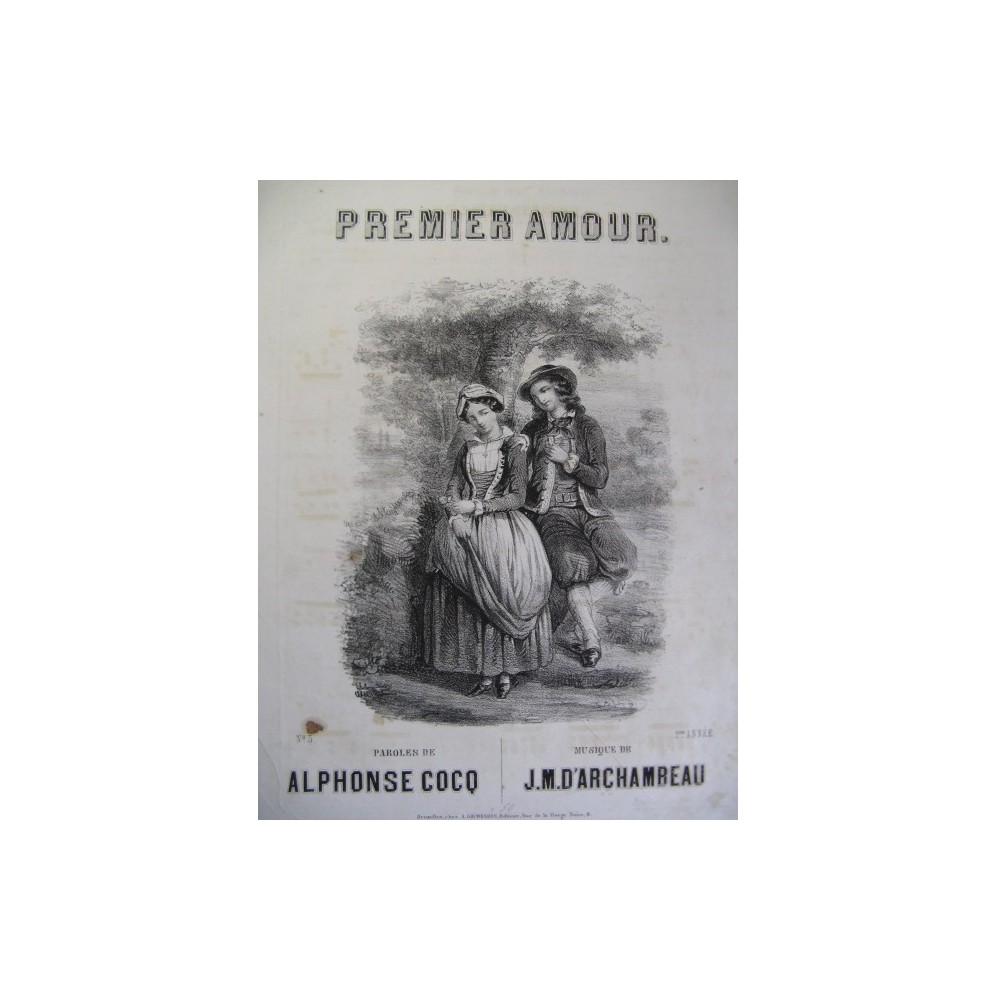 D'ARCHAMBEAU J. M. Premier Amour Chant Piano 1855