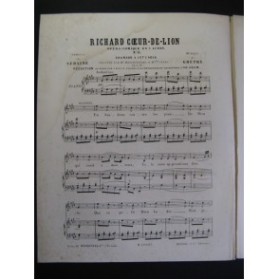 GRÉTRY Richard Coeur de Lion No 6 Chanson Piano Chant 1865﻿