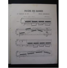 GODEFROID Félix Prière des Bardes Piano ca1860