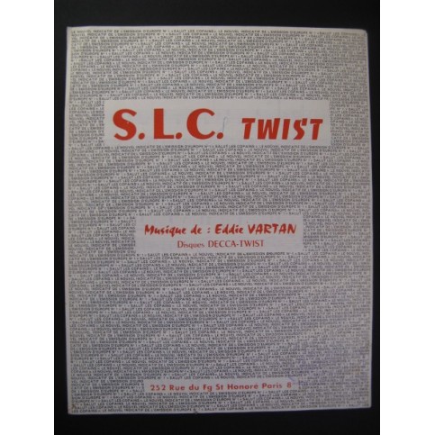 S. L. C. Twist Eddie Vartan Piano 1962