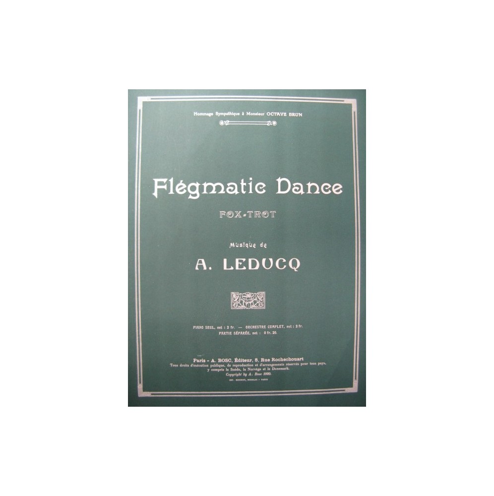 LEDUCQ A. Flégmartic Dance Piano 1920