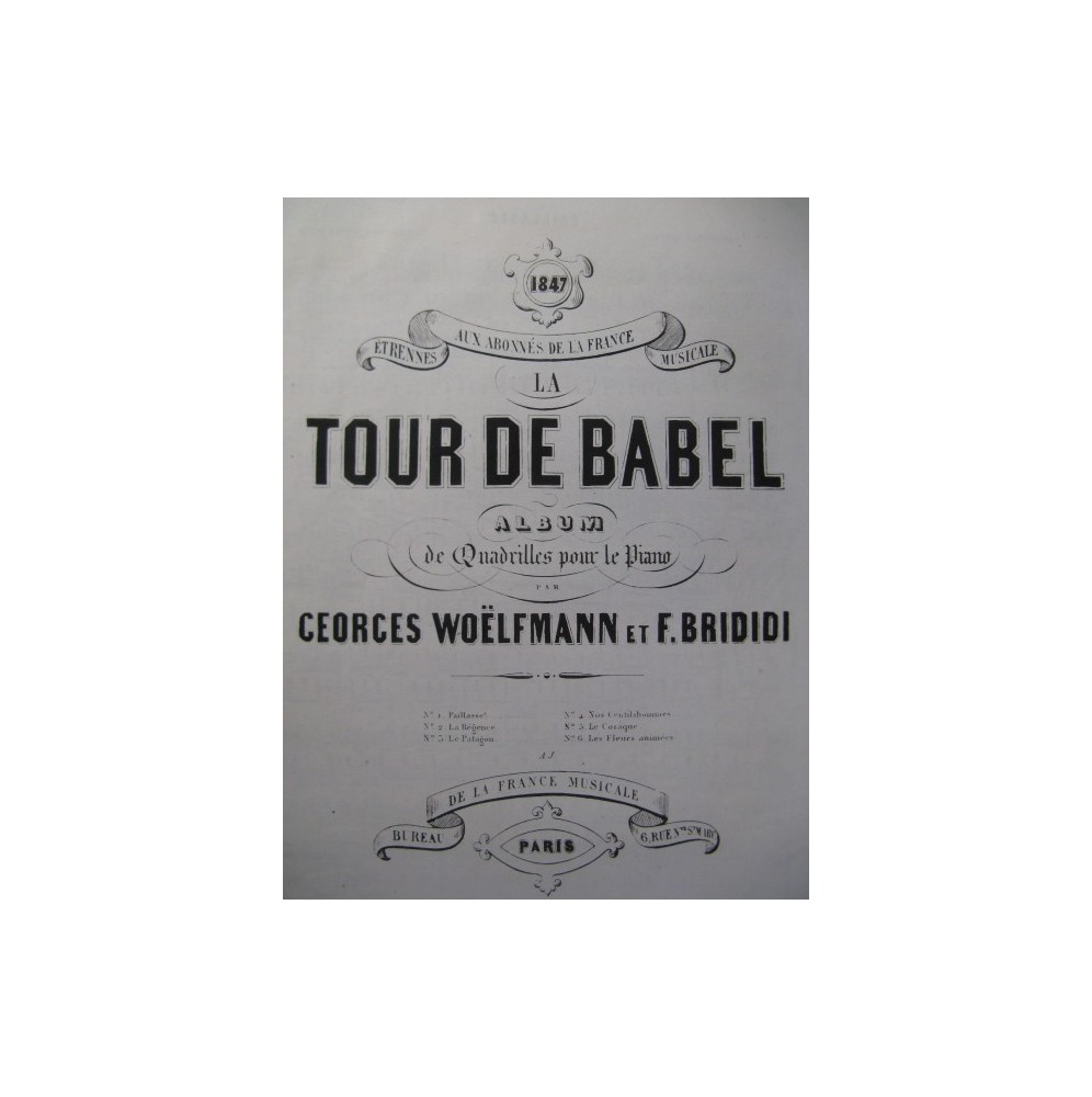 WOELFMANN & BRIDIDI La Tour de Babel Piano 1847