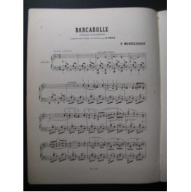 MENDELSSOHN Barcarolle Piano XIXe