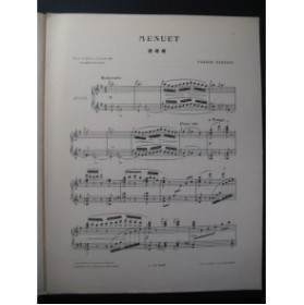 DEBUSSY Claude Menuet Piano 1906