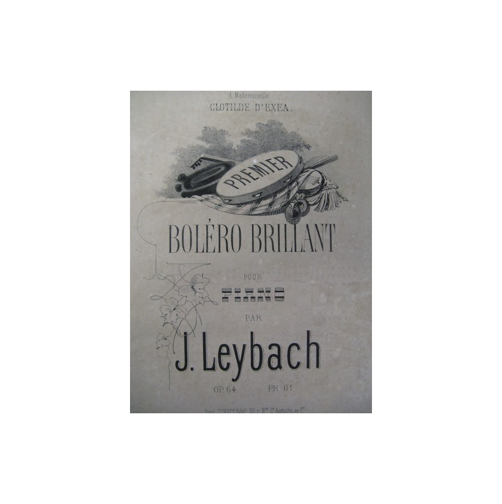 LEYBACH J. Boléro Brillant Piano 1863