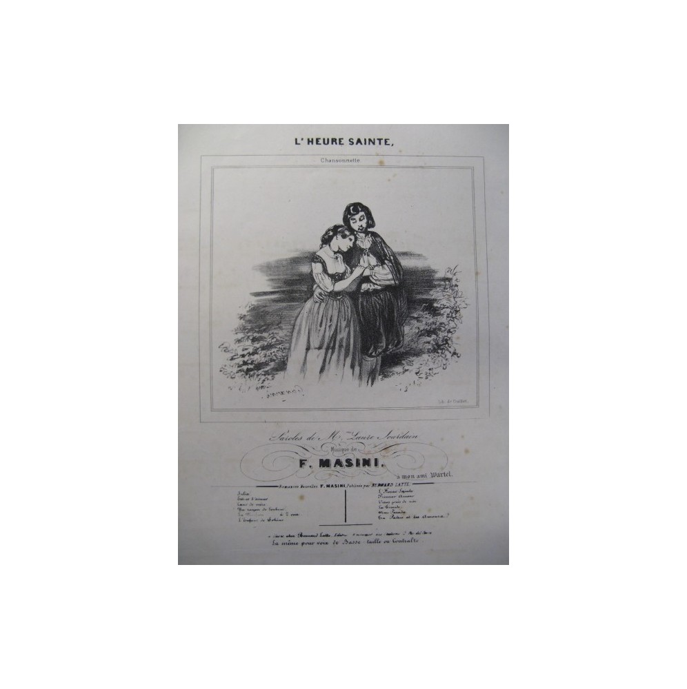 MASINI F. L'Heure Sainte Chant Piano ca1840