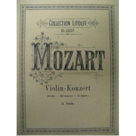 MOZART W. A. Violin Konzert es dur Violon Piano