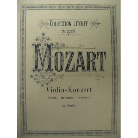 MOZART W. A. Violin Konzert es dur Violon Piano