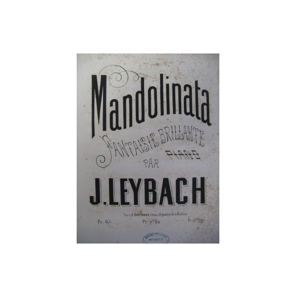 LEYBACH J. Mandolinata Piano 1869
