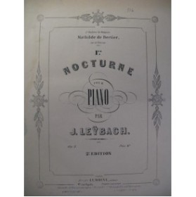 LEYBACH J. Nocturne No 1 Piano XIXe