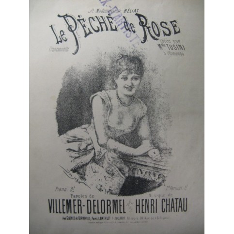 CHATAU Henri Le Péché de Rose Chant Piano XIXe