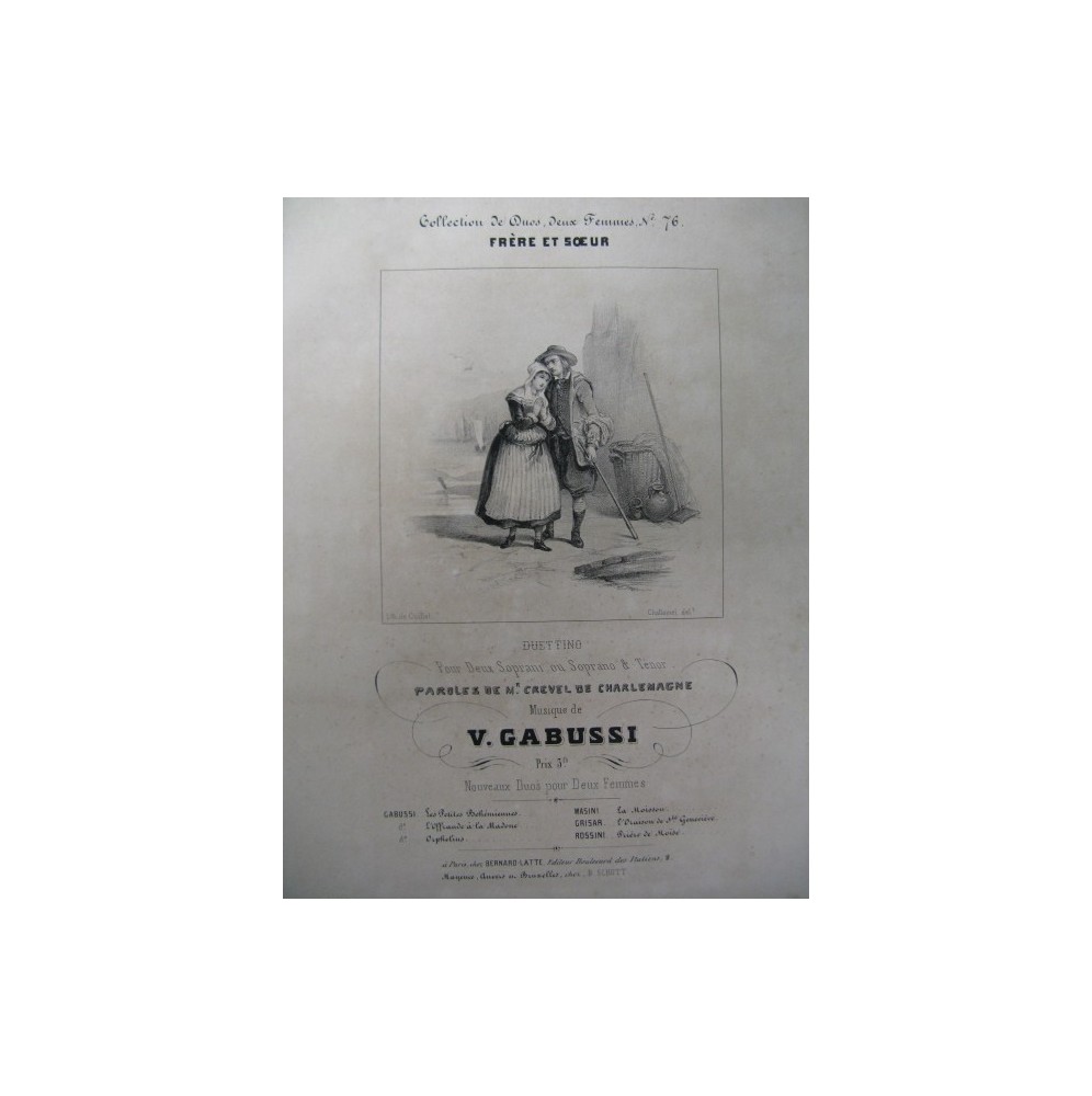 GABUSSI V. Frère et Soeur Chant Piano ca1840