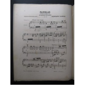LANGE Gustave Faublas Wüerst Piano 1876