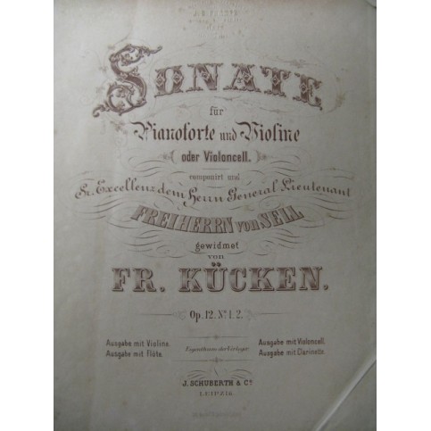 KUCKEN Fr. Sonate Violon Piano 1870