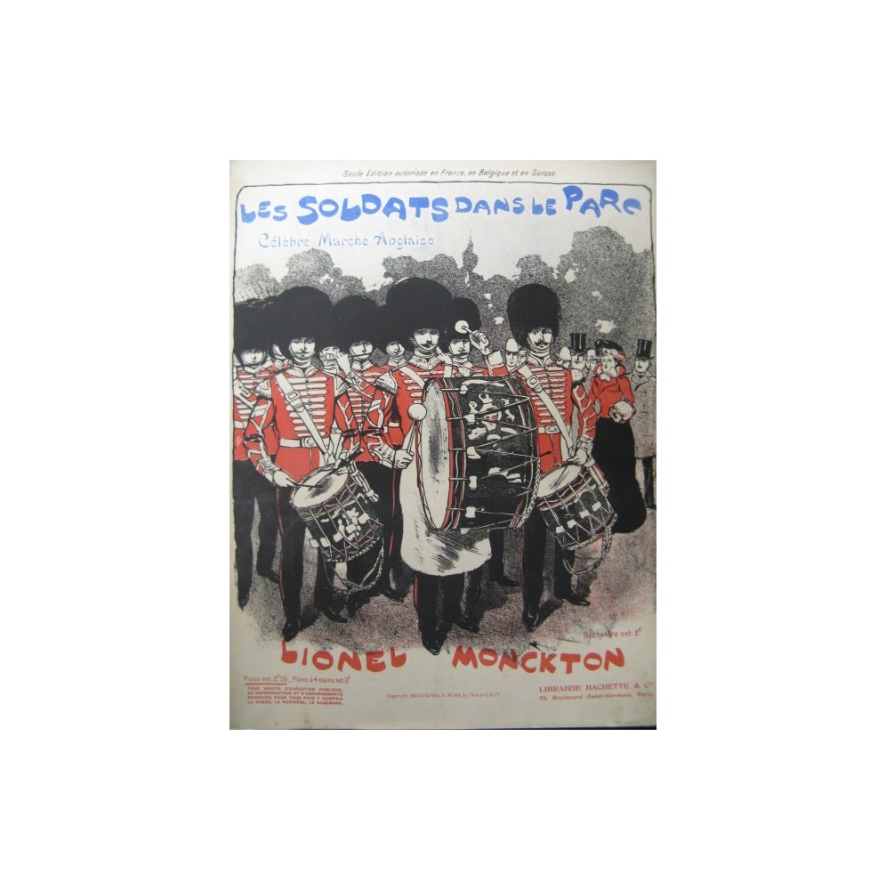 MONCKTON Lionel Les Soldats dans le Parc Piano 1902