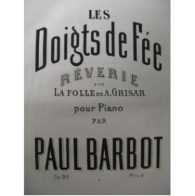 BARBOT Paul Les Doigts de Fée Piano