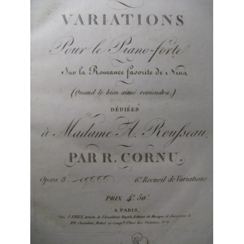 CORNU R. Variations Piano ca1820