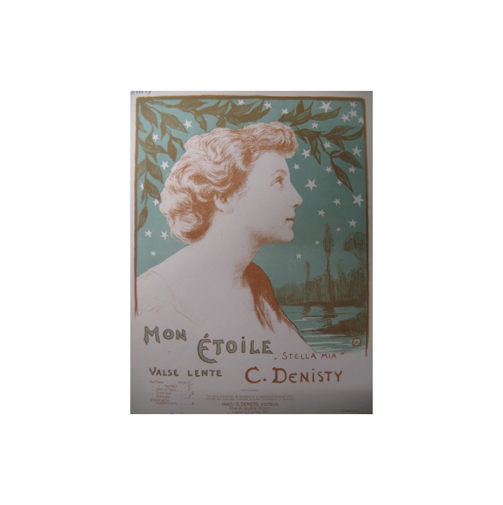 DENISTY C. Mon étoile Valse Chant Piano 1907﻿