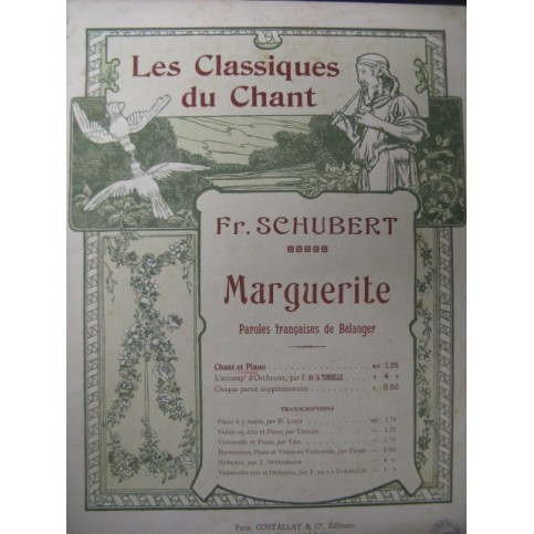 SCHUBERT Franz Marguerite Chant Piano XIXe