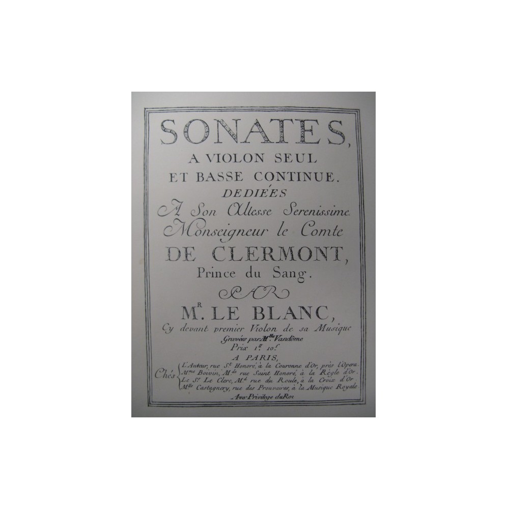 LE BLANC Sonate en Mib Maj Violon Piano 1908