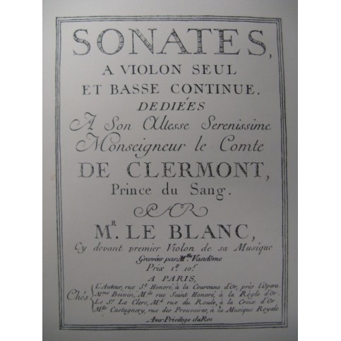LE BLANC Sonate en Mib Maj Violon Piano 1908