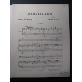 DE LARA Isidore Rondel de l'Adieu Chant Piano 1895