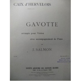 CAIX D'HERVELOIS Gavotte Violon Piano 1918