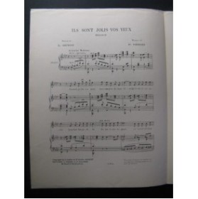 CODINI P. Ils sont jolis vos Yeux Chant Piano 1913