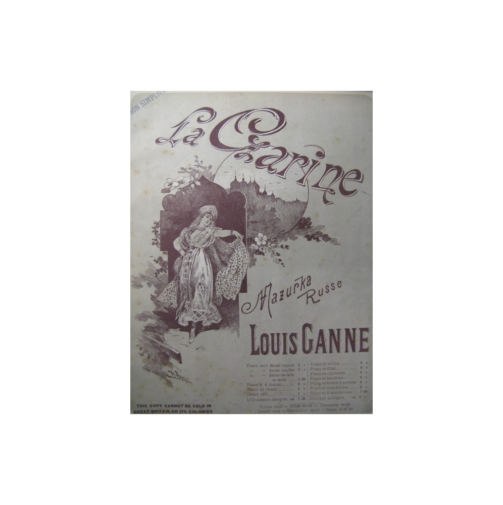 GANNE Louis La Czarine Piano 1891