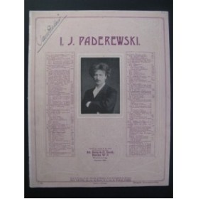 PADAREWSKI I. J. Menuet Piano 1888