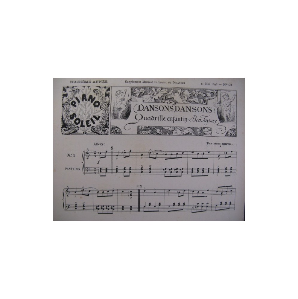TAYOUX Ben WEBER BEETHOVEN Piano 1893