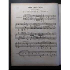 LA MOTHE Georges Princesse Valse Piano 1880