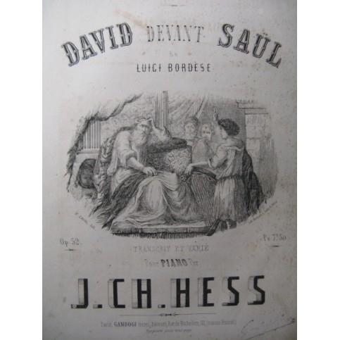 HESS J. Ch. David devant Saül Piano 1860