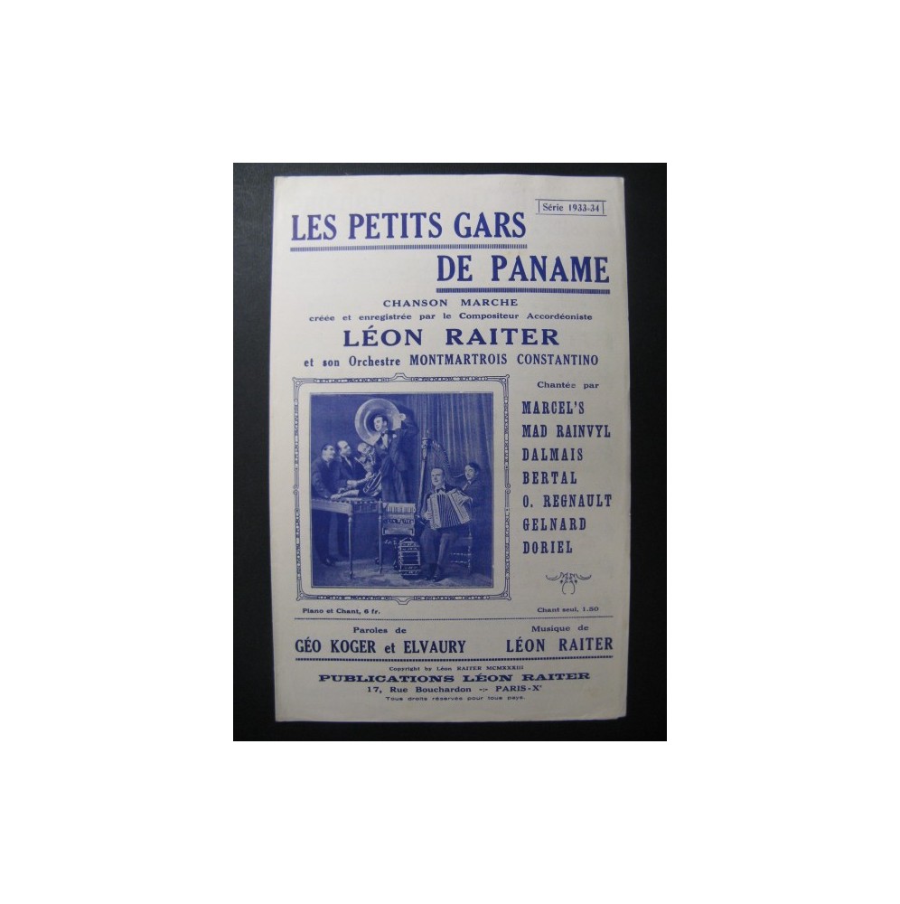 Les Petits Gars de Paname Chanson 1933
