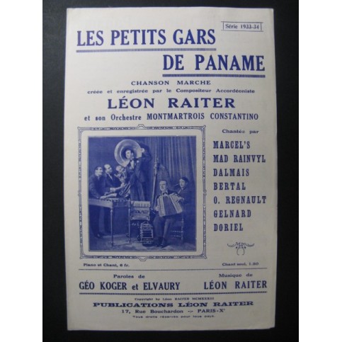 Les Petits Gars de Paname Chanson 1933