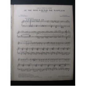 BONINCONTRO G. Je me Souviens de Naples Chant Piano 1921