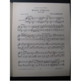 LOMBARD Paul Prière d'Amour Piano