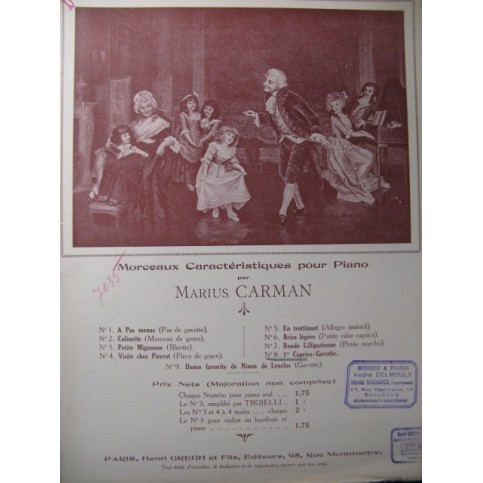 CARMAN M. Caprice Gavotte Piano