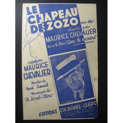 Le Chapeau de Zozo Chanson Maurice Chevalier 1936