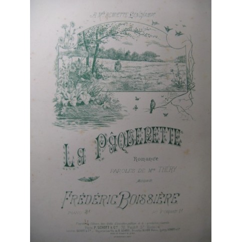 BOISSIÈRE Frédéric La Pâquerette Chant Piano 1900