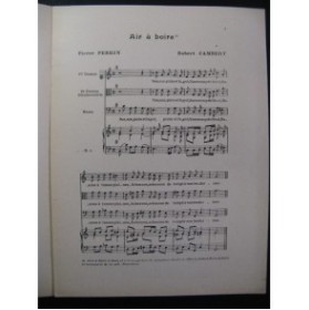 CAMBERT Robert Trois Airs Chant Piano 1927