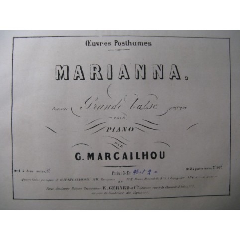 MARCAILHOU G. Marianna Piano XIXe