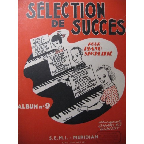 Selection de Succès No 9 pour Piano 1956